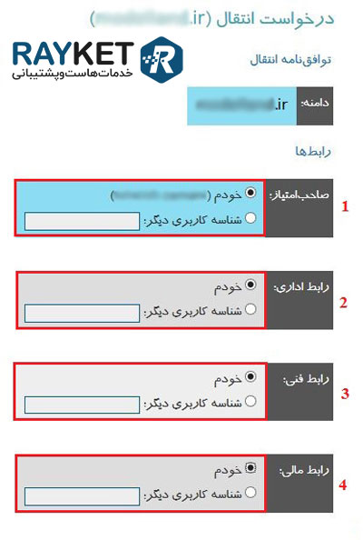 انتقال دامنه ir به شناسه ایرنیک دیگر